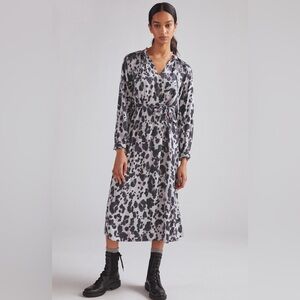 NWT Anthropologie Cloth & Stone Snow Leopard Midi Dress, Size S